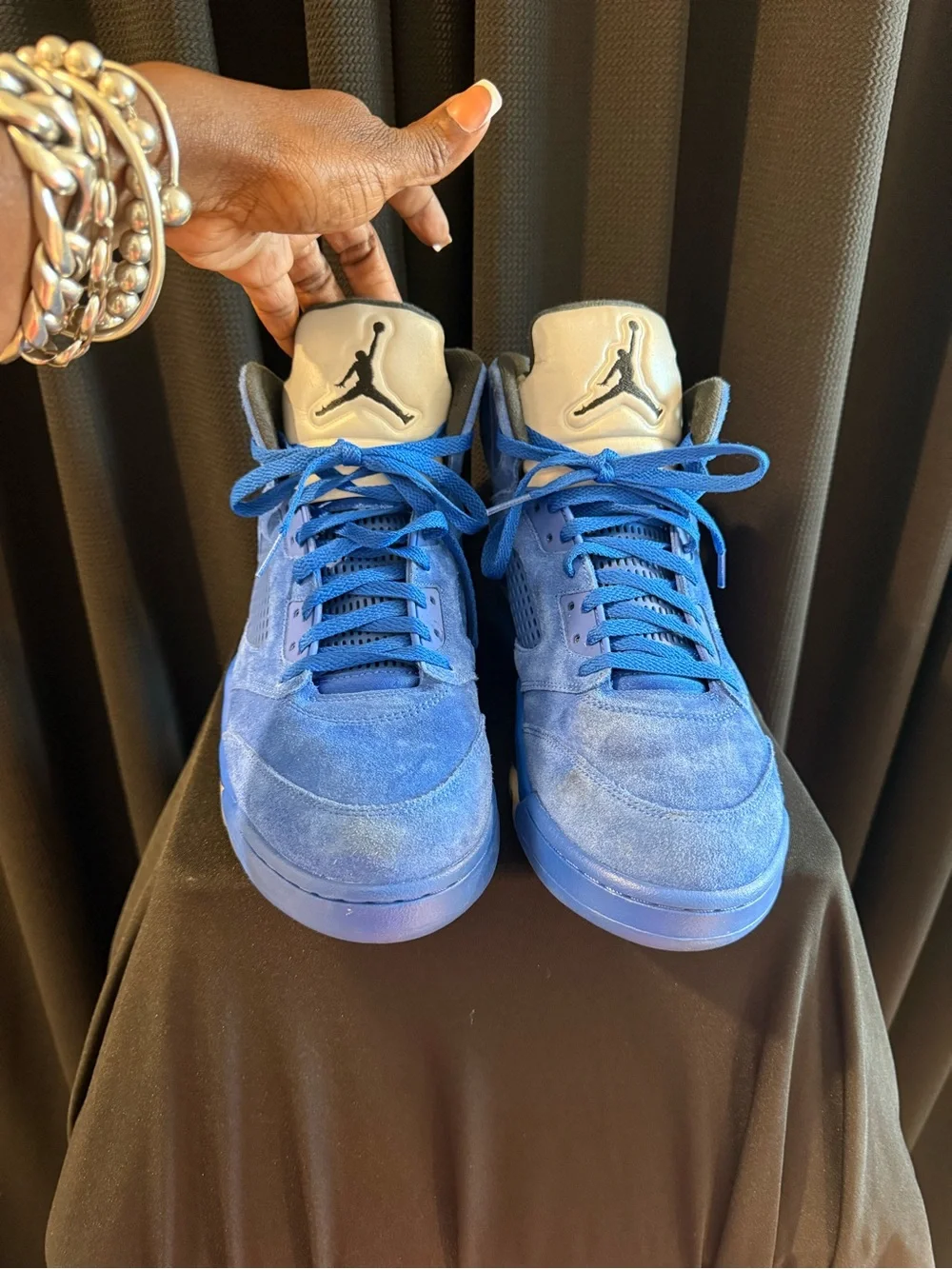 Nike Air Jordan 5 Retro Men's Sneakers - Royal Blue and Black